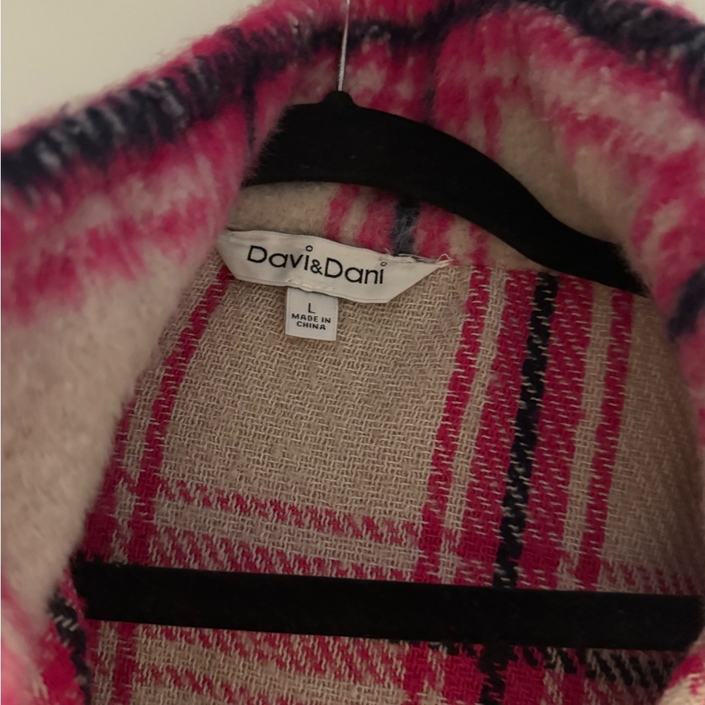Davi & Dani Pink Plaid Women's Jacket